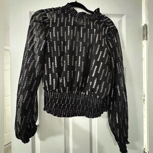 Express Black and Silver Sheer Blouse